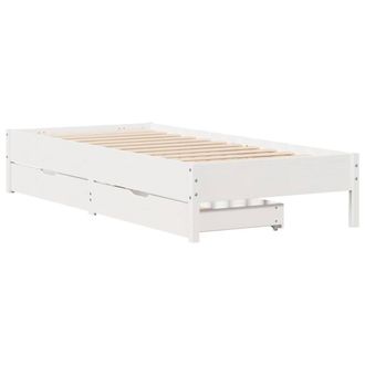 Berkfield Home Full Bed Frame Frame White 75x190 cm Small Single Solid Wood Pine