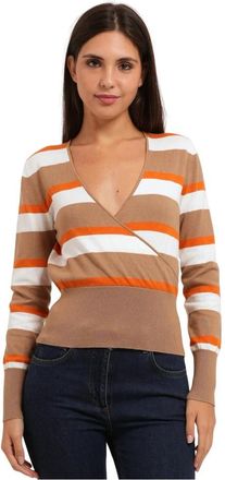 Pennyblack Trui met wijde hals - Dames - V-hals truien - Beige - XL - Truien & Vesten