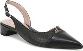 Naturalizer Sabrina Slingback Pointed Toe Pump in Black Pebbled Faux Leather at Nordstrom Rack, Size 8.5