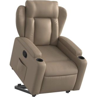 vidaXL Vidaxl - Sill&oacute;n Reclinable Elevable Cuero Artificial Color Capuchino