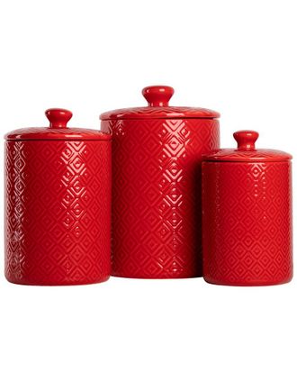 10 Strawberry Street Diamond 3Pc Canister Set