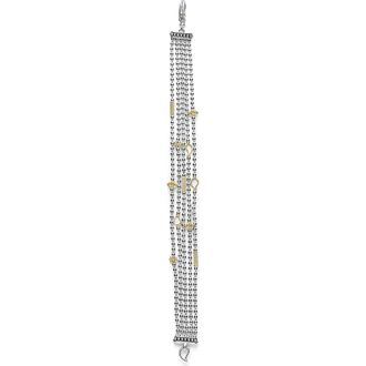 Lagos Caviar Icon Multistrand Bracelet in Silver/gold at Nordstrom, Size Medium