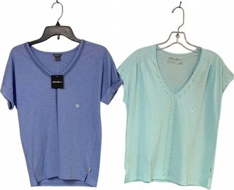 Eddie Bauer Womens Daisy Slub Coast Climb Tank And Tee Shirt In Light Blue