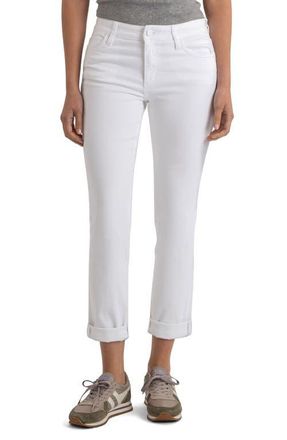 Kut from the Kloth Catherine Mid Rise Stretch Boyfriend Jeans in Optic White at Nordstrom, Size 00