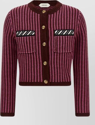Versace wool crochet cardigan