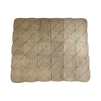 Decoclico Alfombra rectangular de fibras naturales de mendong 150 x 180 cm