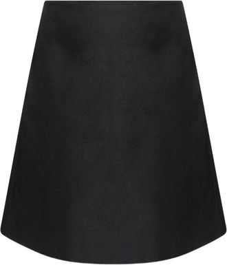 Alexander McQueen Rokken, Dames, Zwart, S, Satijn, Zwarte Satijnen A-Lijn Rok