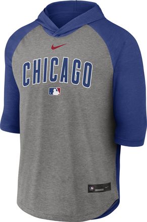 Nike Chicago Cubs Authentic Collection Flux Nike Mens Dri-FIT MLB 3/4-Sleeve Hooded T-Shirt in Blue | 04HI005PEJ-LQZ