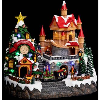 F&eacute;&eacute;ric Lights & Christmas Luce del villaggio di babbo natale 33 led l.31cm musicale - Feeric lights & christmas