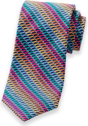 Paul Fredrick Geometric Woven Silk Tie