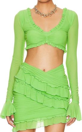 Majorelle London Macey Crop Top In Apple Green