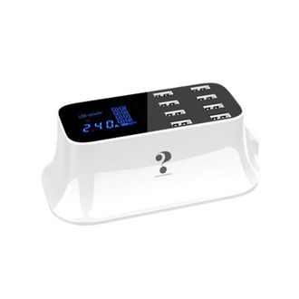 OEM Usb Charging Station - 8 Port Usb Charging Hub - Digital Voltage Current Display - 40 W - 100-240 V Ac - For Smartphones Tablets - 13.8 X 7.5 X 5.2 Cm