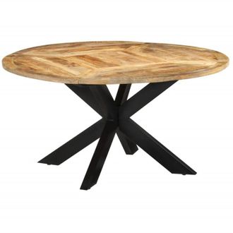 vidaXL Vidaxl - Tavolo da Pranzo &Oslash;150x76 cm in Legno Grezzo Massello di Mango
