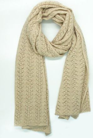 Portolano Cashmere openwork wrap in Oatmeal at Nordstrom