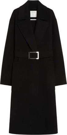 Sportmax Sportmax Cappotto A Vestaglia In Pura Lana Nero