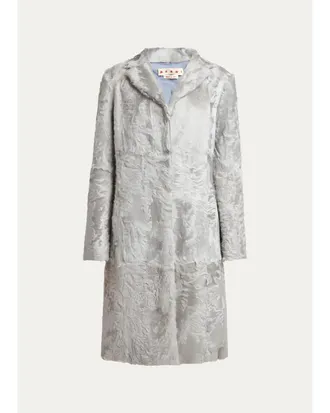 Marni Single-Breasted Lamb Shearling Knee-Length Coat