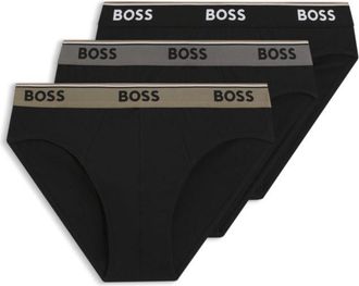 BOSS Three-pack of logo-waistband briefs in stretch cotton