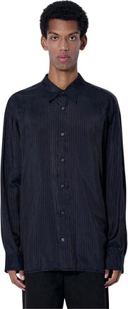 Dries Van Noten Croom Gestreepte Overhemd - Heren - Casual Overhemden - Bruin - S - Katoen - Overhemden