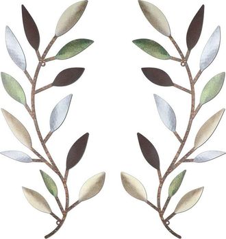 OEM Decoraci&oacute;n De Pared De Metal Con Forma De Hoja De &Aacute;rbol, Enredadera, Rama De Olivo, Hoja, Pergamino De Arte De Pared De Hierro Forjado Sobre La Cama, 