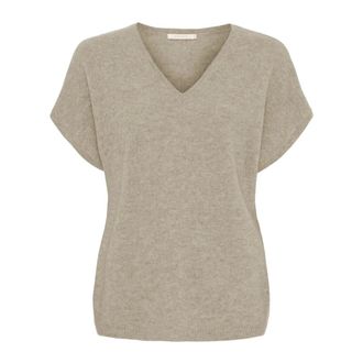 BTF-CPH Btfcph - V-hals Kasjmier T-shirt - Dames - Truien - Beige - Maat: S Kasjmier