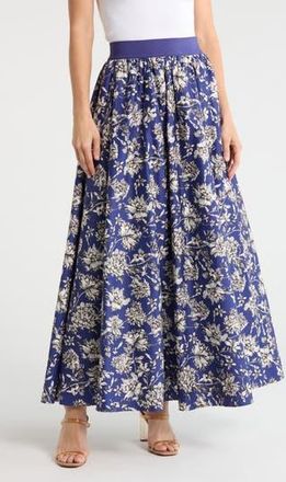 Alice & Olivia Nilda Maxi Skirt in Blooming Wild Indigo at Nordstrom Rack, Size 8