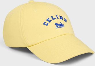 Celine Cappello in twill di cotone con logo ricamato