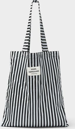Mads Norgaard Womens Contrast stripe soft Tote Bag