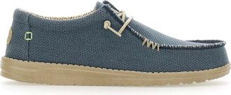 Hey Dude Schoenen, Heren, Blauw, 41 EU, Katoen, Wally Gevlochten Moccasins