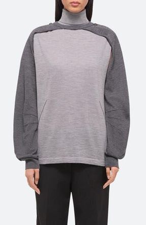 Helmut Lang Apex Wool & Silk Turtleneck Sweater & Shrug in Light Heather Grey/Grey - 27D at Nordstrom Rack, Size X-Small