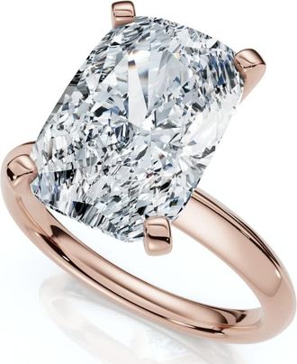 Pompeii3 Certified 5Ct Elongated Cushion Diamond Engagement Ring Lab Grown