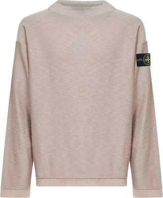 Stone Island Truien & Vesten, Heren, Beige, M, Katoen, Gebreide trui met col