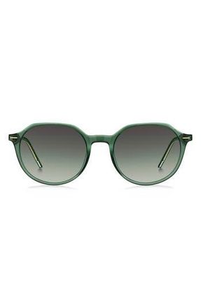BOSS 51mm Round Geometric Sunglasses in Green at Nordstrom Rack