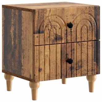 vidaXL Armario De Noche Con Caj&oacute;n Madera Envejecida 43 X 34,5 X 48 Cm Vidaxl