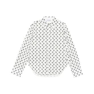 Marine Serre Casual Shirts, male, Multicolor, Size: L Poplin All Over Moon Printed Long Sleeve Shirt