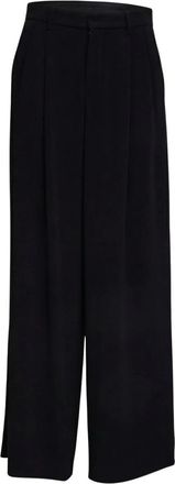 Max Mara Dames, Broeken, Zwart, Maat: M Leer