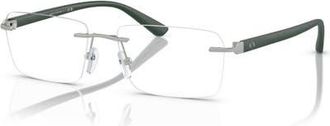 A|X Armani Exchange 56mm Rectangle optical glasses in Silver at Nordstrom