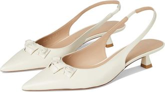 Stuart Weitzman STRT ROSIE SLNGBK 35 High Womens Heels Cream : 5.5 M, Leather