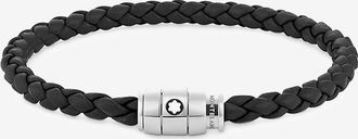 Montblanc Flechtarmband aus Leder und Stahl 3 Rings