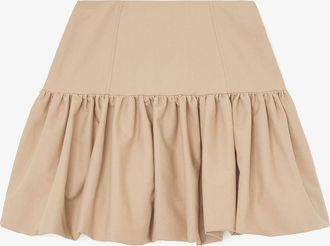 Ganni Warm Sand Skirt in Beige Cotton - Size 10/12 Organic