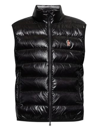 Moncler down vest - men - Polyamide/Polyamide/Down/Feather/Elastane - L - Black