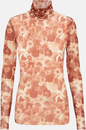 Ganni Floral turtleneck top