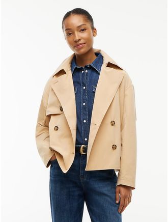 Tommy Hilfiger Womens Tommy Jeans Water-Repellent Trench Jacket - Sunday Pastry - S