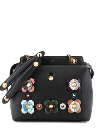 Fendi Flowerland DotCom Convertible Embellished Leather Small satchel - Groen