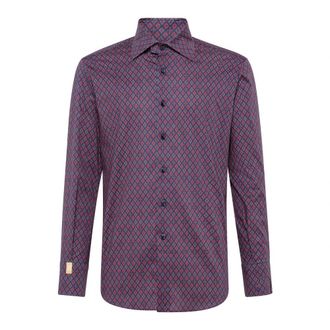 Billionaire Boys Club Silver Cut LS Flavio Geometric Shirt - Heren - Casual Overhemden - Veelkleurig - XS - Katoen - Overhemden