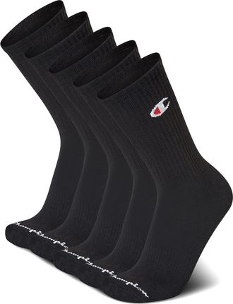 Champion Mens Crew Socks, Black, 10-13 (Pack of 5)