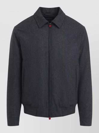 Kiton bomber style jacket long sleeves collar