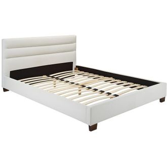 Vente-Unique Vente-unique - Letto matrimoniale alla francese 140 x 190 cm in Similpelle Bianco - faustin