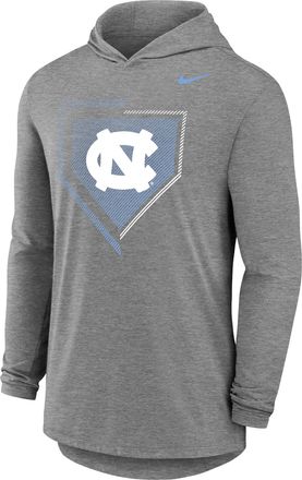 Nike Mens College (North Carolina Tar Heels) Long-Sleeve Hooded Baseball T-Shirt in Grey | M12173P967UNCL-DGH