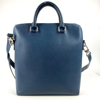 Louis Vuitton Blue Ocean Taiga Leather Leather Shoulder Bag Tote Bag (Pre-Owned)