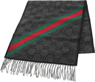 Gucci Sciarpa con motivo GG anni 20 - Grigio